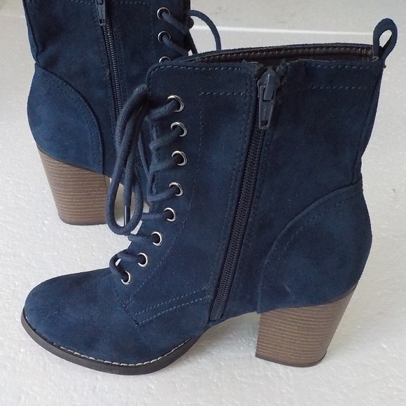 Candies Navy Suede Boots - Picture 5 of 7